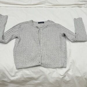 Brandy Melville Light Gray Cable Knit Cardigan